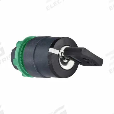 SCHNEIDER Keyed Selector Switch: 3 Position, 22 mm Panel Mounting Size - Panel-Mounted Key Switches without Contacts