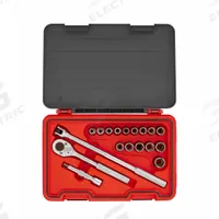PROTO Socket Set: 1/2 in Drive, 18 Piece, Metric, 9 mm to 23 mm (MPN J54218T). Key specifications — attr1224269: 1/2 in; attr1204650: 9 mm to 23 mm; attr1204673: Socket Bits Not Included; attr1204688: PROTO; attr1206170: Standard Sockets.