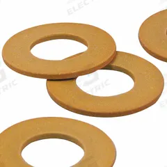 BUNTING BEARINGS Thrust Washer: 1 in Bore, PTFE, JLON 5500, 2 in OD, 0.125 in Thick, -250°F to 550°F (MPN BJ5T163204). Key specifications — Material Grade: JLON 5500; System of Measurement: Inch; Standards: ISO Certified 9001; Color: Orange; Brand: BUNTING BEARINGS.