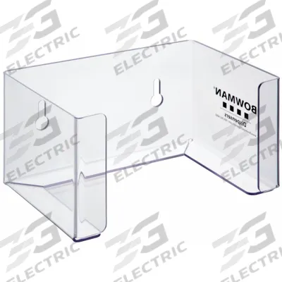 BOWMAN DISPENSERS Face Mask Dispenser: PETG Plastic, Clear, 4 1/4 in H x 8 in W x 5 1/4 in D - Disposable Mask Dispensers