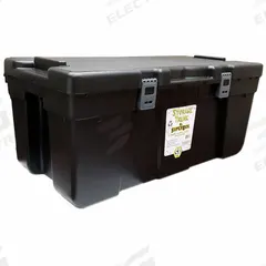 J TERENCE THOMPSON Storage Trunk: 26.9 gal, 32 1/2 in x 15 3/4 in x 13 3/4 in, Black, Plastic (MPN C-1). Key specifications — Closure Type: Padlock; Brand: J TERENCE THOMPSON; Color: Black; Handle Style: Molded.