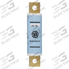 Semiconductor Fuse: KBC Series, Fast-Acting, 100 A, 600 V AC, 1,500 V DC DC Volt Rating (MPN KBC-100). Key specifications — Series: KBC; Brand: BUSSMANN; Voltage Type: AC/DC.