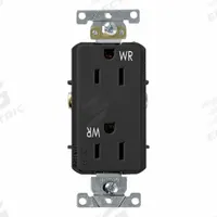 LEVITON Decora Plus Duplex Receptacle Outlet: Duplex, 5-15, Black, 125V AC, 15 A, 2 Pole / 3 Wire (MPN WDR15-E)