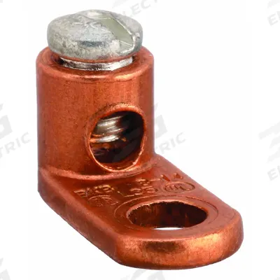 BURNDY Wire Connector: 14 AWG – 4 AWG Wire Sizes, 1/4 in Stud Size - Straight Mechanical Lugs