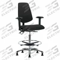 ESD Task Chair: Fabric, Arms Included, Ht Range 26 1/4 in to 36 in, 18 1/2 in Seat Wd, 17 in Seat Dp (MPN BR-ESD-FHBCH-MB-CR-T0-A1-CF-EG-ESDBLK). Key specifications — Foot Support: Yes; Back Tilt Backward: 13.5°; Back Tilt Forward: 10.5°; Base Material: Aluminum; Brand: APPROVED VENDOR; Product Type: ESD Task Chair; ESD-Safe: ESD-Safe.