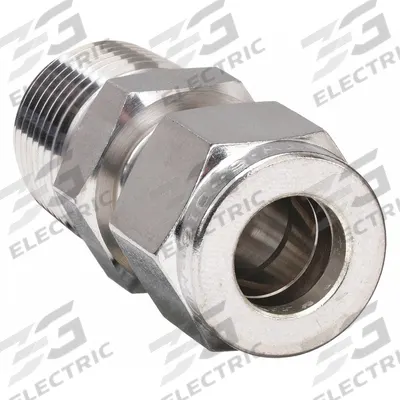 HAM-LET Compression Fitting Adapter: 1/2 in OD x 1/2 in Pipe Fitting Size - Double-Ferrule Stainless Steel Fittings
