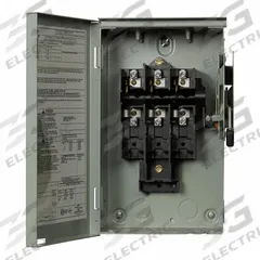 EATON Safety Switch: Non-Fusible, 30 A, Three Phase, 240V AC, Galvanized Steel, Indoor/Outdoor (MPN DG321URB). Key specifications — attr867131: EATON.