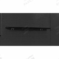 HALLOWELL Pegboard Shelf: For Round Pegboard Hole Shape, 28 in x 5 in x 1 in, Steel, Black (MPN FKWS30ME). Key specifications — Color: Black; Finish: Powder Coated; Brand: HALLOWELL; Material: Steel.