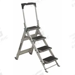 LOUISVILLE LADDER Step Stool: 4 Steps, 4.6 ft Overall Ht, 300 lb Load Cap, Aluminum (MPN L-2011-04). Key specifications — Brand: LOUISVILLE LADDER; Color: Silver.
