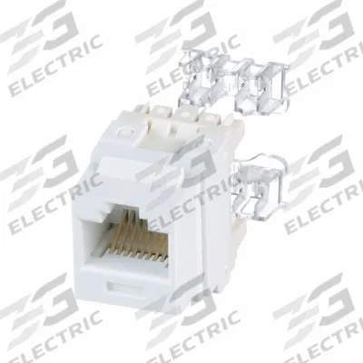 PANDUIT Jack Module: Punch-Down, 1 Ports, White, 6, RJ45, Copper - Category Jacks