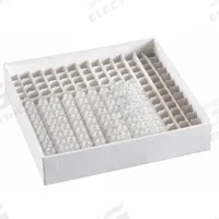 Cryogenic Vial Freezer Box: 5 1/4 in Overall Lg, 5 1/4 in Overall Wd, Cardboard, Box Partition (MPN 120220). Key specifications — Includes: Box Partition; Material: Cardboard; Product Type: Freezer Box; Brand: HEATHROW SCIENTIFIC.