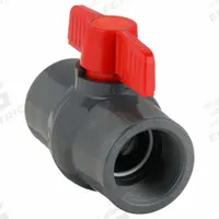 APPROVED VENDOR Manual Two-Way Ball Valve: 2 in, PVC, Straight, FNPT x FNPT, Full Port Ball Port (MPN 32H959). Key specifications — Brand: APPROVED VENDOR; Handle: Tee.