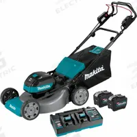 MAKITA Battery-Powered Lawn Mower Kit: Self-Propelled, 21 in Cutting Wd, Side Discharge Location (MPN GML01PL). Key specifications — Run Time: Not Rated; Cutting Height Adjustment: Four-Point; Battery Platform: 40V MAX XGT; Deck Material: Steel; Brand: MAKITA; Speed Settings: Variable; Filter - Kit Contents: Battery Included; Power Source: Battery-Powered.