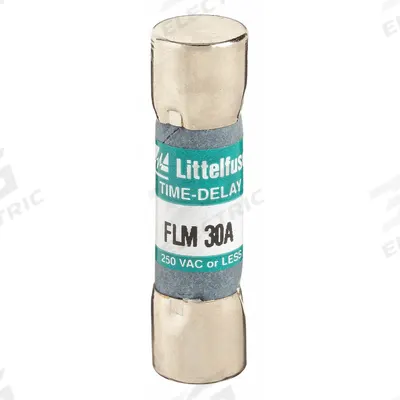 LITTELFUSE Fuse: FLM Series, Midget, Time-Delay, 30 A, 250 V AC, 13/32 in x 1 1/2 in - Time-Delay Cylindrical Fuses