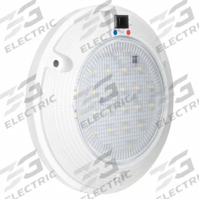 MAXXIMA Vehicle Dome Light: Round, 12.8V DC, LED, Red/White, White, 5 7/8 in Overall Dia - Round Dome Lights
