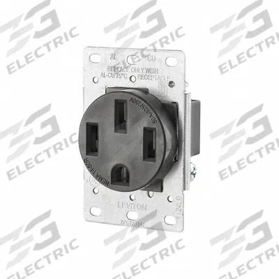 LEVITON Receptacle: Single, 14-50, Black, 125/250V AC, 50 A, 3 Pole / 4 Wire (MPN 279-S00) - General Purpose Receptacles