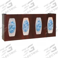BOWMAN DISPENSERS Glove Dispenser: ABS, 22 5/8 in Overall Wd, 10 1/8 in Overall Ht, 4 in Overall Dp (MPN GL040-0233). Key specifications — Dispenser Layout: (4) Boxes; Fill Direction: Top Load; Material: ABS; Brand: BOWMAN DISPENSERS; Color: Cherry Wood.