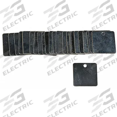 BRADY Blank Tags: Stainless Steel, Silver, 0.024 in Thick, Square, 1 1/2 in x 1 1/2 in - General Purpose Blank Valve Tags