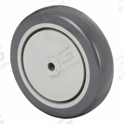 SHEPHERD Caster Wheel: 5 in Wheel Dia., 1 1/4 in Wheel Wd, Polyurethane, 315 lb Load Rating - Polyurethane Tread on Iron Core Wheels