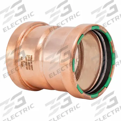 QUICKFITTING SUREPRESS Crimp Coupling: Straight, 3 in CTS x 3 in CTS size - Plumbing Copper & Bronze Press Tube Fittings with Seal Window