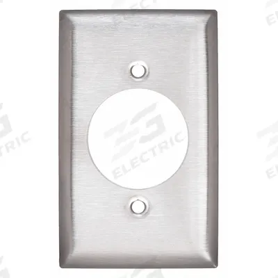 HUBBELL Wall Plate: Single Circular Opening, 1 Gang, Silver - General Purpose Wall Plates