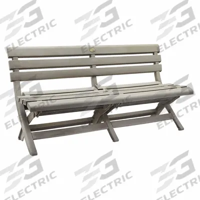 GROSFILLEX Folding Bench: French Taupe, French Taupe, 16 in Seat Ht - Patio Benches