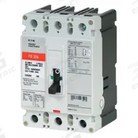 EATON Molded Case Circuit Breaker: 25 A Amps, 65kA at 240/277V AC, Fixed, ABC, Load Side Lug, Std (MPN FD3025). Key specifications — attr217792: FD; attr196056: 65kA at 240/277V AC; attr196057: Fixed; attr196058: ABC; attr196059: Load Side Lug; attr196061: 225A/F.