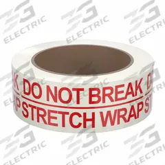 TAPECASE Packing Tape: 2 in Imperial Tape Wd, 55 yd Imperial Tape Lg, 1.9 mil Tape Thick (MPN 15C752). Key specifications — Product Type: Preprinted Messaging Packing Tape; Message: Do Not Break Stretch Wrap; Brand: TAPECASE; Tape Series: 150SP.