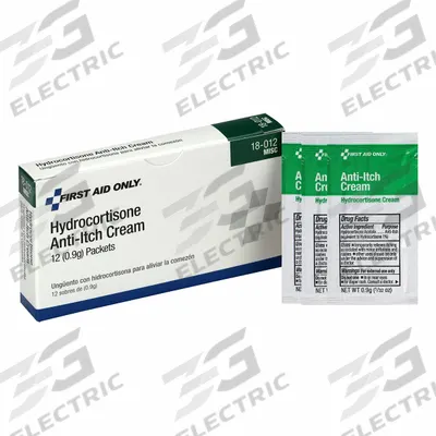FIRST AID ONLY Topical Anti-Itch: Hydrocortisone Acetate, Cream, Packets, 0.03 oz Size - Anti-Itch Creams & Gels