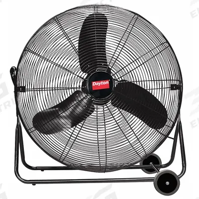 Dayton Portable Fan: 30 in Blade Dia, 115V AC, Mobile, 1/4 hp, Direct Drive - Standard Industrial Floor Fans