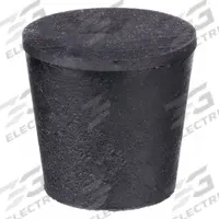 Stopper: SBR Rubber, 6 Stopper Size, 26 mm Bottom Dia, 32 mm Top Dia, 25 mm Overall Ht, Black (MPN 6-004). Key specifications — Standards: ASTM D2000; Brand: APPROVED VENDOR; Color: Black; Stopper Size: 6; Material: SBR Rubber.