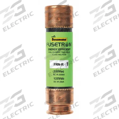BUSSMANN Fuse: Class RK5, FRN-R Series, Time-Delay, 15 A, 250 V AC, 125 V DC - Time-Delay Cylindrical Fuses
