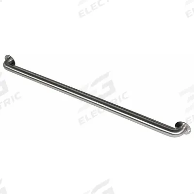 BESTCARE Wall Grab Bar: Stainless Steel, Satin, 250 lb Wt Capacity, 1 1/2 in Base Dia - Institutional Bathroom Grab Bars
