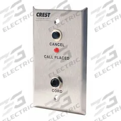 CREST HEALTHCARE SUPPLY Patient Station: Compatible with Nurse Call System, 2 3/4 in Overall Wd (MPN 8721C). Key specifications — Standards: FDA Listed; Manufacturer Part Number: 8721C; Color: White; Voltage: 24V DC; Brand: CREST HEALTHCARE SUPPLY; Call Station Type: Patient Station; Material: Stainless Steel; Compatible Product Type: Nurse Call System.