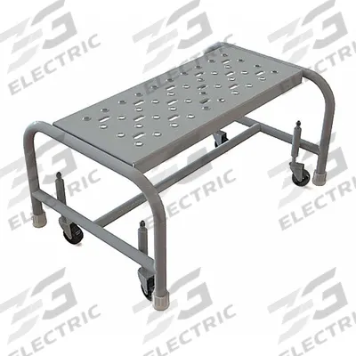TRI-ARC Step Stool: 12 in Overall Ht, 450 lb Load Cap, 1 Steps, Steel - Rolling Step Stools