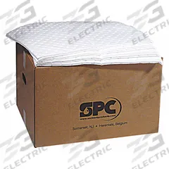 BRADY SPC ABSORBENTS Sorbent Pad: 33 1/4 oz Volume Absorbed Per Pad, Polypropylene, White, 100 PK (MPN SXT100). Key specifications — Brand: BRADY SPC ABSORBENTS; Material: Polypropylene.