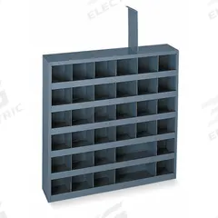 DURHAM MFG Pigeonhole Bin Unit: 24 in x 4 3/4 in x 24 in, 36 Compartments, Gray, Steel (MPN 314-95). Key specifications — Material: Steel; Brand: DURHAM MFG; Color: Gray.