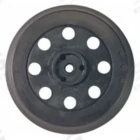BOSCH Extra Soft Sanding Pad: 5 in Wd, Round, Hook and Loop, Extra Soft, 8 Vacuum Holes, Rubber (MPN RS030). Key specifications — attr667743: Disc Backup Pad; attr667724: Round; attr667738: 8; attr667733: Rubber; attr667729: 3283DVS; attr667721: RS030; attr667725: BOSCH.