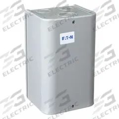EATON Definite Purpose Contactor: 3 Poles, 120V AC, 40 A, Non-Reversing (MPN C25DGF340A). Key specifications — Brand: EATON; Coil Voltage: 110-120V AC; Contactor Style: HVACR Definite Purpose Contactor; Frame Size: D; Terminal Connection Type: Quick-Disconnect Terminals; Maximum Voltage Rating: 690V AC; Series: C25 Series; Phase: Three.
