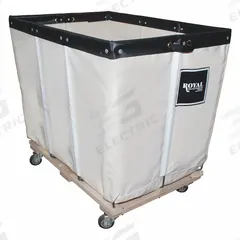 ROYAL BASKET TRUCKS Basket Truck: 17.8 cu ft, 600 lb, 40 in L x 28 in W x 27 1/2 in H, White, Wood (MPN G14-CCW-PMA-3UNN). Key specifications — Brand: ROYAL BASKET TRUCKS; Liner Color: White; Caster/Wheel Configuration: (4) Swivel; Assembled/Unassembled: Assembled.