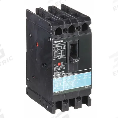 Siemens Molded Case Circuit Breaker: 100 A Amps, 18kA at 480V AC, Fixed, Load Side Lug - ED-Frame Siemens Molded Case Circuit Breakers