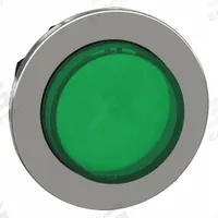SCHNEIDER Extended Push Button: Green, 30 mm Mounting Size, Metallic, Maintained (MPN ZB4FH33). Key specifications — Brand: SCHNEIDER; Action: Maintained; Series: XB4; Push Button Material Type: Metallic.