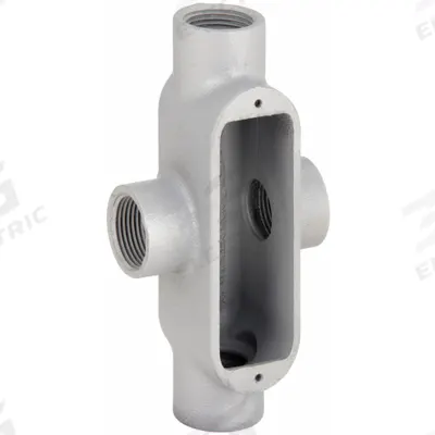HUBBELL KILLARK Conduit Outlet Body: Iron, 1 1/4 in Trade Size, X Body, 32 cu in Body Capacity - X - Cross Type