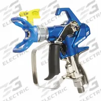 GRACO Spray Gun: Airless, 10 in to 10 in, 1/4 in Air Inlet Size, Coatings/Enamels/Lacquers/Stains (MPN 19Y350). Key specifications — Brand: GRACO; Air Inlet Type: NPSM; Compatible Fluid Type: Stains; Includes: RAC X Tip Guard; Material: Stainless Steel.