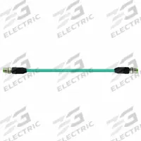 MURRELEKTRONIK Cordset: Cat6, M12 Male Straight x M12 Male Straight, 10 m Lg, TPE, Turquoise, X (MPN 7700-51001-S4X1000). Key specifications — Brand: MURRELEKTRONIK; Cable Jacket Color: Turquoise; End 1 Coding: X; End 2 Coding: X; IP Rating: IP67; Performance Category: Cat6.