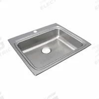 JUST MANUFACTURING Bowl Drop-In Sink: 25 in Overall Lg, 22 in Overall Wd, 5 1/2 in Bowl Dp, 1 Bowls (MPN SLFADA2225A554-J). Key specifications — Brand: JUST MANUFACTURING; Color Family: Silver/Gray.