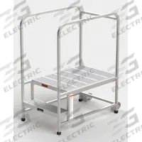 EGA Mobile Work Platform: 1.7 ft Platform Ht - Max, 24 in x 35 in, Aluminum, 300 lb Load Capacity (MPN A001H). Key specifications — Folding: Not Foldable; Mobility: Rolling; Use Location: Indoor; Brand: EGA; Color: Silver; Height Adjustability: Fixed Height; Includes Handrails: Handrails Included; Locking Mechanism: No Locking Mechanism.