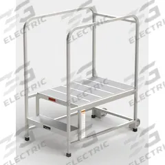 EGA Mobile Work Platform: 1.7 ft Platform Ht - Max, 24 in x 35 in, Aluminum, 300 lb Load Capacity (MPN A001H). Key specifications — Folding: Not Foldable; Mobility: Rolling; Use Location: Indoor; Brand: EGA; Color: Silver; Height Adjustability: Fixed Height; Includes Handrails: Handrails Included; Locking Mechanism: No Locking Mechanism.