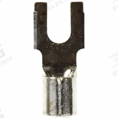 3M Fork Terminals: Bare, #6 Stud Size, 12 AWG – 10 AWG Wire Range, Block Fork - Non-Insulated Fork Terminals