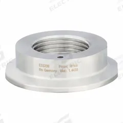 IFM Threaded Adapter for Pressure Sensors: 2 in Triclamp, G 1 Aseptoflex Vario (MPN E33209). Key specifications — attr1114310: IFM; attr1114314: Stainless Steel; attr1114340: 2 in Triclamp; attr1114339: G 1 Aseptoflex Vario; attr1114341: With Leakage Port & EPDM O-Ring.